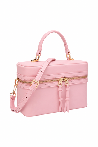 Bag Her - Modern Zipper Handle Satchel Purse