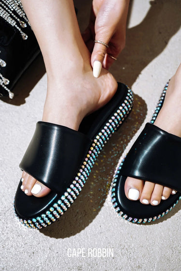 DamDam.....PU Studded Sole Sandal Slides Cape Robbin Shoes