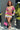 Off-Shoulder Color Block Knit Skirt Set Heartbreaker Look