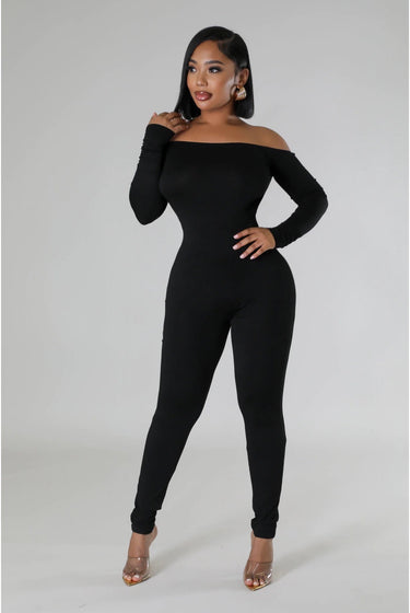 Look But Don't Touch.....Back Out Off Shoulder Jumpsuit Good Time USA