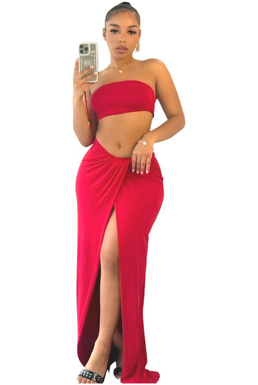 Lucky You - Matching Stretch Double Layered Maxi Skirt Set