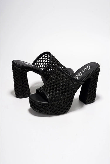 Margette.....Knit High Block Heels Cape Robbin Shoes