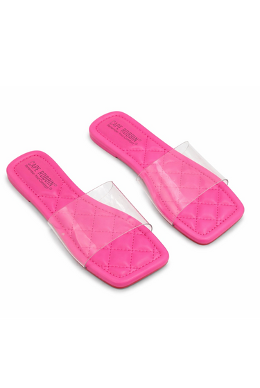 Keko β Flat Clear Band Quilt Detail Sole Sandal Slides for Women