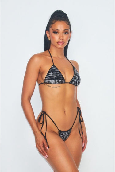Pool Side......Two Piece Rhinestone Swim Suit Hot & Delicious