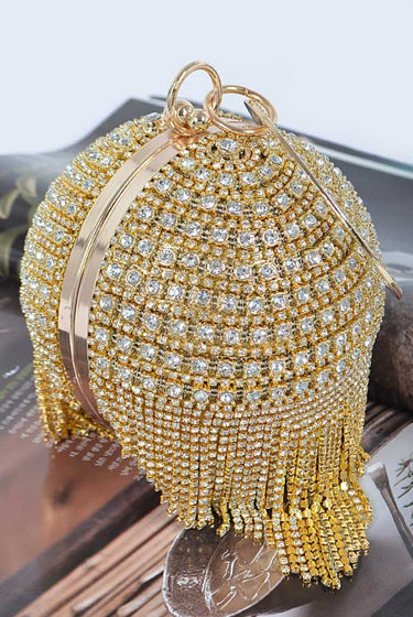 Royal.....Big Stone Studded Round Clutch Purse H&D Accessories