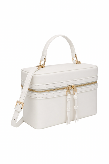 Bag Her - Modern Zipper Handle Satchel Purse