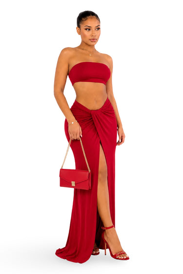 Lucky You - Matching Stretch Double Layered Maxi Skirt Set