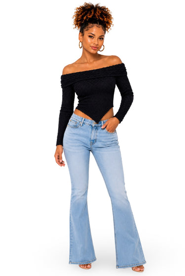 Olivia - Women's Asymmetric Off Shoulder Sweater Top