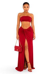 Lucky You - Matching Stretch Double Layered Maxi Skirt Set
