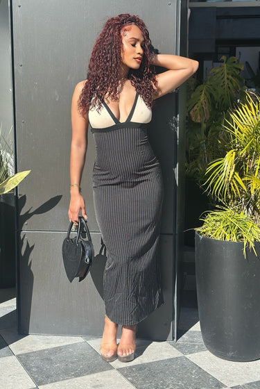 Im What You Need - Sleeveless Color Block Maxi Dress