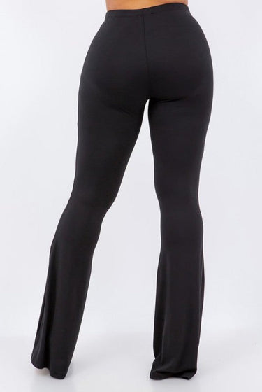 Daily.....Solid High Waist Flare Pants Bear Dance