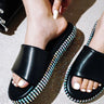 DamDam.....PU Studded Sole Sandal Slides Cape Robbin Shoes