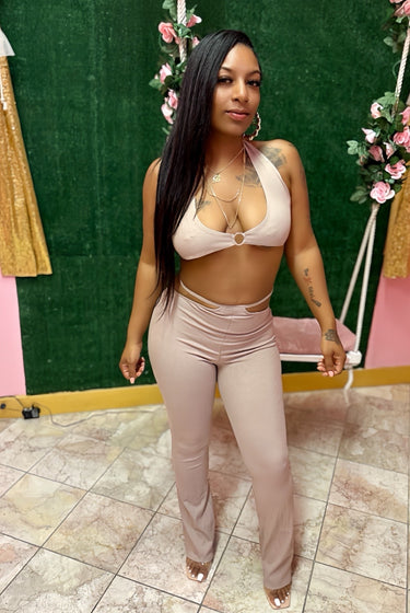 Dont Keep Me Waiting......Crop Flare Pants Set Dexire Clothing