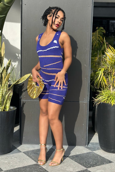Don't Play Wit It - Stretch Knit Mesh Detail Romper