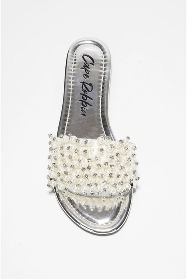Fara.....Pearl Studded Sandal Slides Cape Robbin Shoes