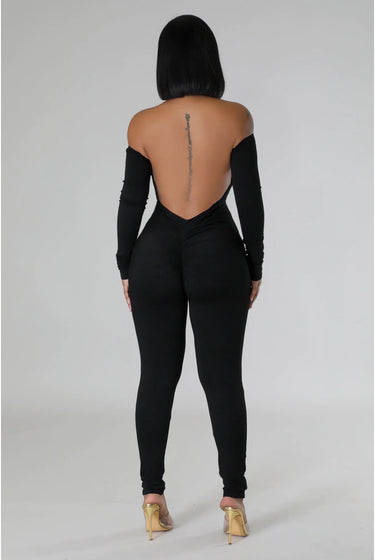Look But Don't Touch.....Back Out Off Shoulder Jumpsuit Good Time USA