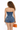 women sleeveless jean romper with distressed detail back view