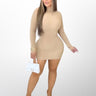 Pumpkin.....Long Sleeve Mini Bodycon Dress Uptown
