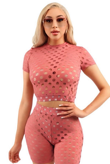 Too Close - Matching Distressed Short set