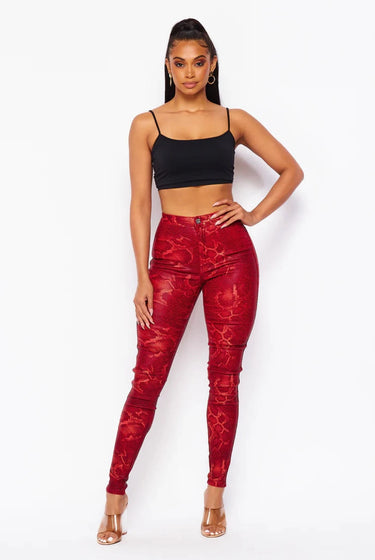 Come Closer......Snake Print Skinny Pants JC & JQ INC
