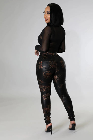 Come Closer......Snake Print Skinny Pants JC & JQ INC