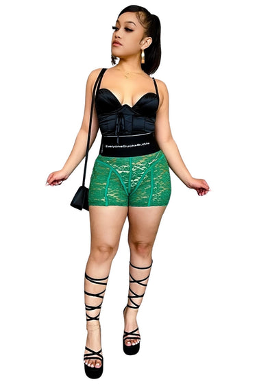 Tell It Like It Is......High Rise Lace Shorts Swagg Bootique LLC