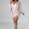 When I Step Out......Oversized Sleeve Wrap Dress Good Time USA